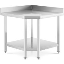 Royal Catering - Mesa esquinera de acero inoxidable - eco - 90 x 70 cm - 300 kg - antisalpique -