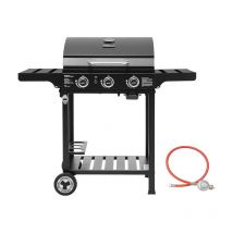 Royal Gourmet - 3-Edelstahlbrenner Gasgrill,9kW leistungsstarke Grillwagen, Outdoor bbq Grill inkl. Piezozündung, Große Grillfläsche, klappbare