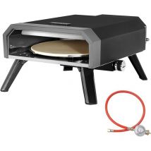 Royal Gourmet - Pizzaofen Kompakt Gas-Pizzagrill inkl. Pizzastein, 4 kW Gasofen mit Gasschlauch & Regler Backofen mit Klappbeinen für Outdoor Camping