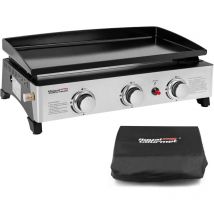 Royal Gourmet - Plancha a Gaz - 3 Brûleurs Puissance 7.5kW - Surface Cuisson en Acier Émaillé 62,0 x 35,5 cm