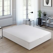 Royal Sleep - Canapé Abatible Color Blanco, Montaje en el domicilio incluido, Fácil apertura y gran capacidad, Tapa 3D transpirable, 90x190