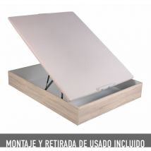 Royal Sleep - Canapé Abatible Color Natural, Montaje en el domicilio incluido, Fácil apertura y gran capacidad, Tapa 3D transpirable , 135x190