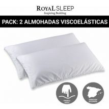 Royal Sleep - Pack 2 Almohadas Viscofeel Viscoelástica, Firmeza Media, Adaptabilidad Total, Fabricada Bajo Estrictas Certificaciones de Calidad 80 cm