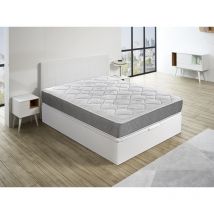 Pack Descanso Ceramic Royal Sleep Colchón Viscoelástico + Canapé Abatible Gran Capacidad, Blanco Madera, Montaje y Retirada Usado Incluido 135x190