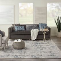 Nourison - Royal Terrace KI41IVBLU 239cm x 300cm Rectangle - Blue and Ivory