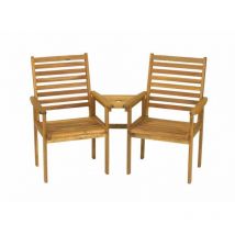 MIR - Napoli 2 Seater Companion Set - Acacia Hardwood - L150 x W60 x H96 cm
