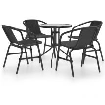 Royalton 5 Piece Garden Dining Set Black