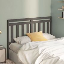 Bed Headboard Grey 146x4x100 cm Solid Wood Pine - Royalton