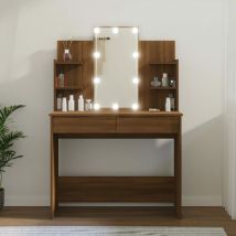 Royalton Dressing Table with led Brown Oak 96x40x142 cm