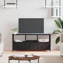 Tv Cabinet Black 102x33x45 cm Engineered Wood&Iron - Royalton