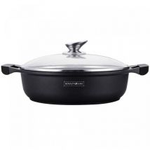 Pentola Bassa con Rivestimento Antiaderente, Coperchio in Vetro 5.5 Litri 32cm