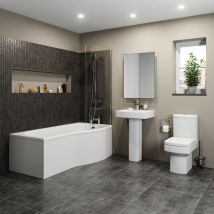 Affine - Royan p Bathroom Suite with Right Hand Bath