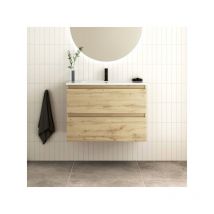 Royo kena Mueble+Lavabo Suspendido 2 Cajones Roble Arenado - Medida: 80 cms - Medida: 80 cms - ref: C0078303