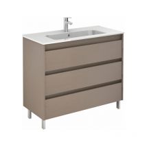 Mobiliario Royo - royo sansa Mueble de Baño con Lavabo 3 Cajones Fumé Arenado - Medida: 60 cms - Medida: 60 cms - ref: C0072560