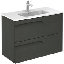 Mobiliario Royo - royo vitale Mueble de Baño con Lavabo Fondo Reducido 2 Cajones Gris Nature - Medida: 80 cms - Medida: 80 cms - ref: C0072361