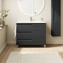 Mobiliario Royo - royo vitale Mueble de Baño con Lavabo 3 Cajones Gris Nature - Medida: 100 cms - Medida: 100 cms - ref: C0072426