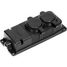 Orno Workshop Outdoor Watertight Plug 2 Schuko Plugs IP44 230V 16A Impact Resistant a Non Combustible