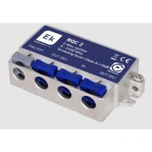 M-e - Répartiteur classe a 2 sorties Ekselans by its rqc 2 - Bande passante 5-2400 MHz, Affaiblissement de passage 3,8dB (862MHz) / 4,9dB (2400 MHz)