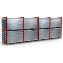 Rr Industrietechnik Wabenregal Rwr-128/6 6000x1000x1000mm Mit 128 Fächern Ral 3000 Feuerrot