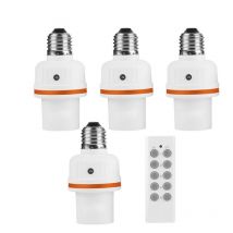 Qiedie - RS-6 Smart Socket Remote Control Bulb E27 Base, 1 remote control, 4 lamp sockets