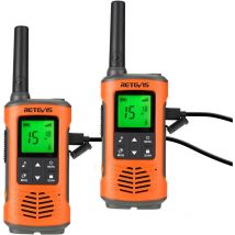 RT45P Talkie Walkie 1 Paire, Etanche IP67, Rechargeable, pmr 446 sans Licence, 16 Canaux, vox, Lampe de Poche led, Alarme sos, ctcss/dcs,