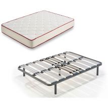 Rt50 - Colchón Viscoelástico + Somier Multiláminas Con Patas, Medida 80x190 Cm, Anti-acaros, Con Tejido 3D y Aloe Vera, Gama Prestige Hotel.