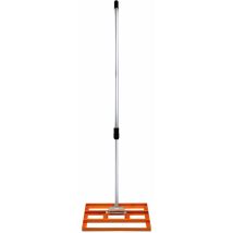 Râteau de Nivellement de Pelouse en Acier Galvanisé Orange 50 cm Largeur Manche Extensible Jusqu'à 190cm - Parfait pour Mettre à plat : Cour de Golf,
