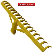 Outils Perrin - Râteau fibre jaune a bunker 16 dents courbes sans manche