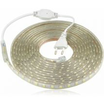 Ruban à led, Bande led Etanche, Lumineux Bandeau Led 220v, 5050 IP65 Etanche Bande Strip Led, Blanc chaud (4m)