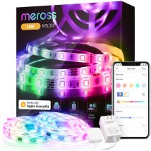 Meross - Ruban à led Connecté WiFi (2x5M), rgb Bande Lumineuse Intelligente Compatible avec HomeKit, Siri, Alexa et Google Home, Guirlande Lumineuse