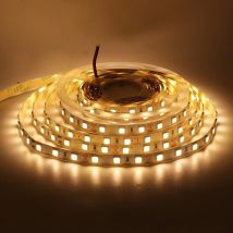 Ruban à LED 5m Blanc chaud résistant aux éclaboussures IP65 (avec transformateur 12V)