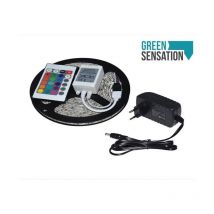 Greensensation - Ruban à led rgb 5 mètres + télécommande + Transformateur 12v IP68 SMD5050
