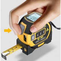 Ruban à mesurer laser 3 en 1 40 m, ruban à mesurer numérique infrarouge pour l'industrie, mesure précise jaune