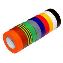 Lighting - Lot de 10 ruban adhésif isolant électrique couleurs panachées - 15mm x 10m