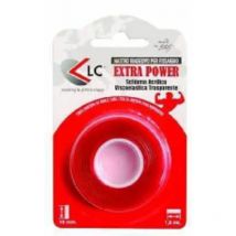 Ruban adhe'sif double face transparent extra puissant 19x1,5 m fabrique' en Italie pour des fixations verticales a' haute cohe'sion