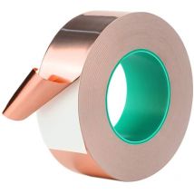 Ruban adhésif double face en feuille de cuivre ruban conducteur électrique 1 pièces 0,05 mm x 10 mm x 20 m, adhésif conducteur pour blindage emi,