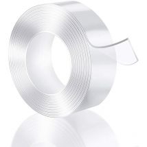 Ruban Adhésif Double Face Extra Fort, 10M Nano Tape Ruban Adhésif Lavable Sans Trace, Rubans Adhésifs Réutilisables, Ruban Adhésif Transparent
