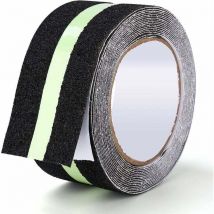 Minkurow - Ruban Antidérapant Adhésif Avec bande Fluorescente pour réfléchir la nuit ,Bande Antiderapante pour l'intérieur et l'extérieur, Idéal pour