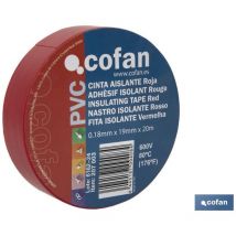 Ruban Isolant 180 Microns Rouge 19mmx20 Mètres