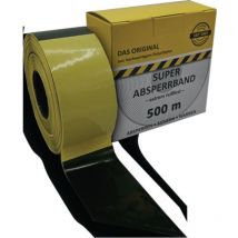 Ruban de signalisation noir/jaune 500 m-Rolle