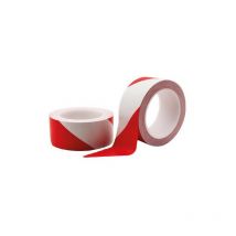 Ruban de marquage en pvc 5cm x 33m - rouge/blanc