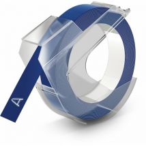DYMO Ruban de Marquage 3D, 9 mm x 3 m, S0898140, plastique, Blanc sur Bleu (520106)