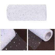Ruban en tulle blanc de 15 cm pour décoration de mariage, paillettes