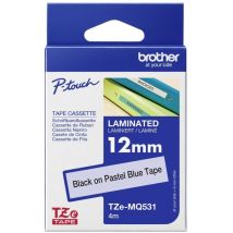 Brother Tze, Tz Tze-mq531 Couleur De Ruban: Bleu Pastel Couleur De Police:noir 12 Mm 4 M