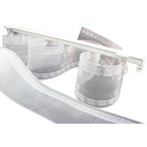 Ruban fronceur pour rideau wave ou vague 75 mm au mètre Coloris - bo Blanc, Vendre au mètre - 1 mètre