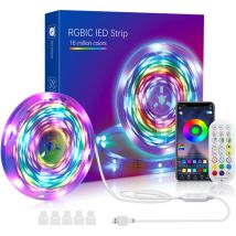 Ruban led 15M 210LED Bandes lumineuses à led usb Bandes lumineuses à led avec télécommande Lumières à changement de couleur rgbic Contrôle par