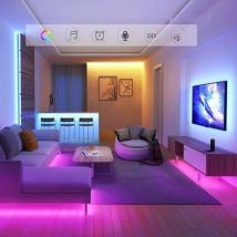Yoouyida - Ruban Led 15m, Chambre Multicolore Bande Led 5050 Rgb Lumiere, Bandeau Led avec TéLéCommande,Bluetooth App pour ContrôLer la Ruban Led en