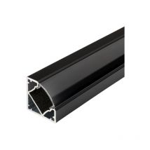 Optonica - Profilé Noir diffuseur Noir pour Angle 45° pour Ruban led 2m