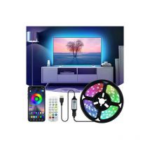 Ruban led, Bandes Lumineuses, Rétroéclairage de la télévision, Bluetooth app, Avec télécommande, Mode son/musique, IP20 Platine, 3M Kinsi