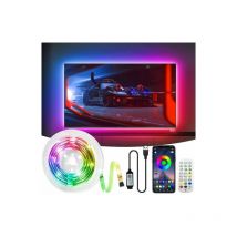 Ruban led, Bandes Lumineuses, Rétroéclairage de la télévision, Bluetooth app, Avec télécommande, Mode son/musique, IP65 résistant aux gouttes d'eau,